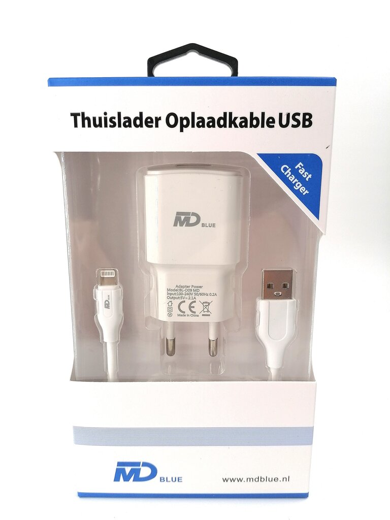 MD Blue 5V 2.1A + 1m USB - Lightning - Lightning hinta ja tiedot | Puhelimen laturit | hobbyhall.fi