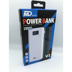 Power Bank ulkoinen akku MD sininen 10000mAh LED-näytöllä, valkoinen hinta ja tiedot | Varavirtalähteet | hobbyhall.fi