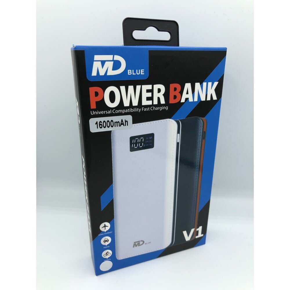 Power Bank ulkoinen akku MD sininen 16000mAh LED-näytöllä, valkoinen hinta ja tiedot | Varavirtalähteet | hobbyhall.fi