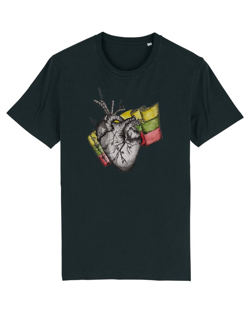 Dyle Art T-paita I Love Lithuania, Musta, Unisex hinta ja tiedot | Miesten T-paidat | hobbyhall.fi