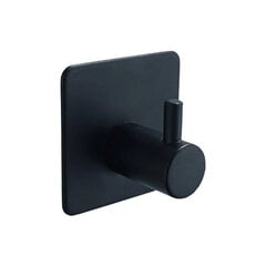 Neliön muotoinen tarrakoukku, musta, ruostumatonta terästä, 1 kpl. hinta ja tiedot | Kylpyhuoneen sisustus | hobbyhall.fi