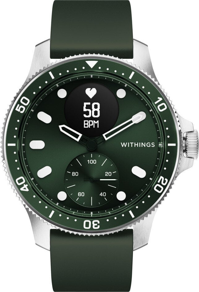 Withings Scanwatch Horizon 43mm Silver/Green hinta ja tiedot | Älykellot | hobbyhall.fi