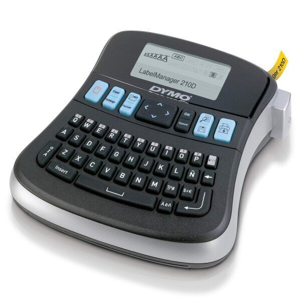 Dymo LabelManager 210D QWERTY (IT/PT/ES/TR+NL), musta-valkoinen hinta ja tiedot | Tulostimet | hobbyhall.fi