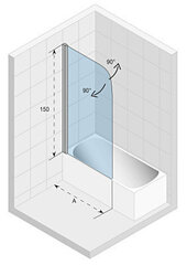 RIHO Novik -suihkuseinä, 75 cm hinta ja tiedot | Kylpyhuonetarvikkeet | hobbyhall.fi