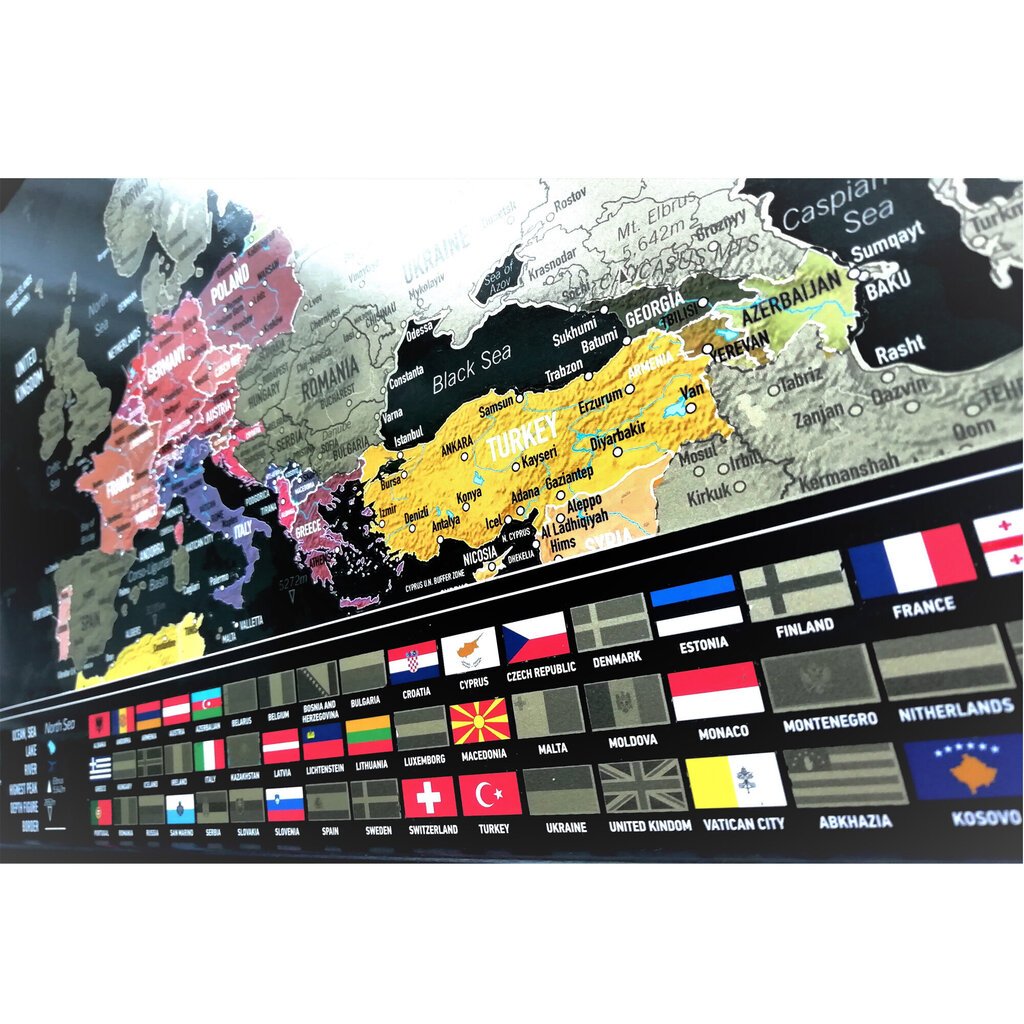 Euroopan raaputuskartta lippuineen hinta ja tiedot | Maailmankartat | hobbyhall.fi