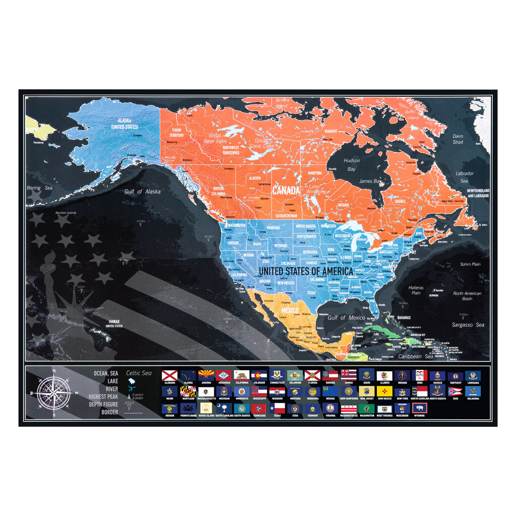 Raaputuskartta United States of America hinta ja tiedot | Maailmankartat | hobbyhall.fi