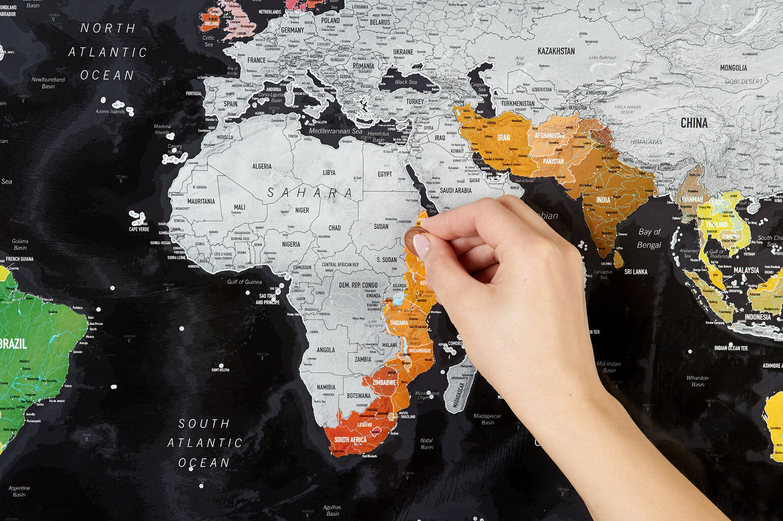 Maailman Raaputuskartta Valtioiden Lipuilla + lahjakartta maailman pääkaupungeista hinta ja tiedot | Maailmankartat | hobbyhall.fi