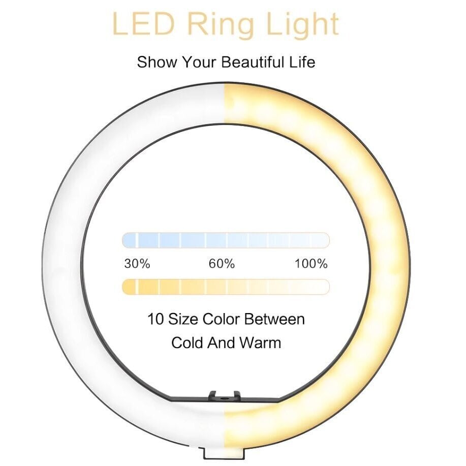 LED-rengasvalo ohjaimella ja alustalla, 26 cm hinta ja tiedot | Valokuvaustarvikkeet | hobbyhall.fi