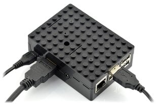 Kotelo Raspberry Pi 3B+/3B/2B:lle Pi-Blox, musta hinta ja tiedot | Mikrokontrollerit | hobbyhall.fi
