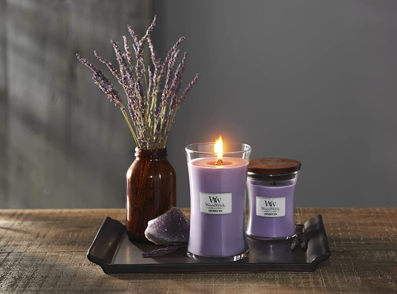 WoodWick Tuoksukynttilä Lavender Spa 609,5 g hinta ja tiedot | Kynttilät ja kynttilänjalat | hobbyhall.fi