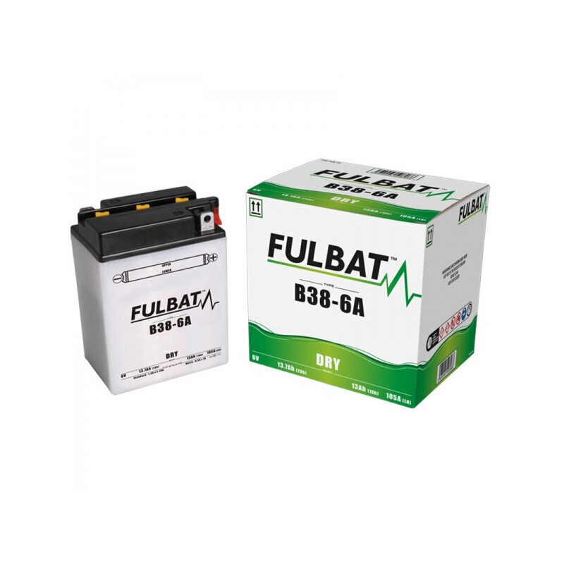 Akku FULBAT B38-6A, 13 Ah 105A EN 6V hinta ja tiedot | Moottoripyörien akut | hobbyhall.fi