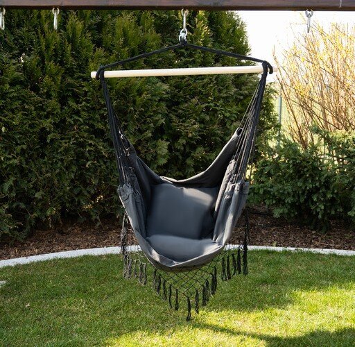 Riipputuoli - Brasilialainen tummanharmaa tuoli, 150x120 cm hinta ja tiedot | Riippumatot | hobbyhall.fi
