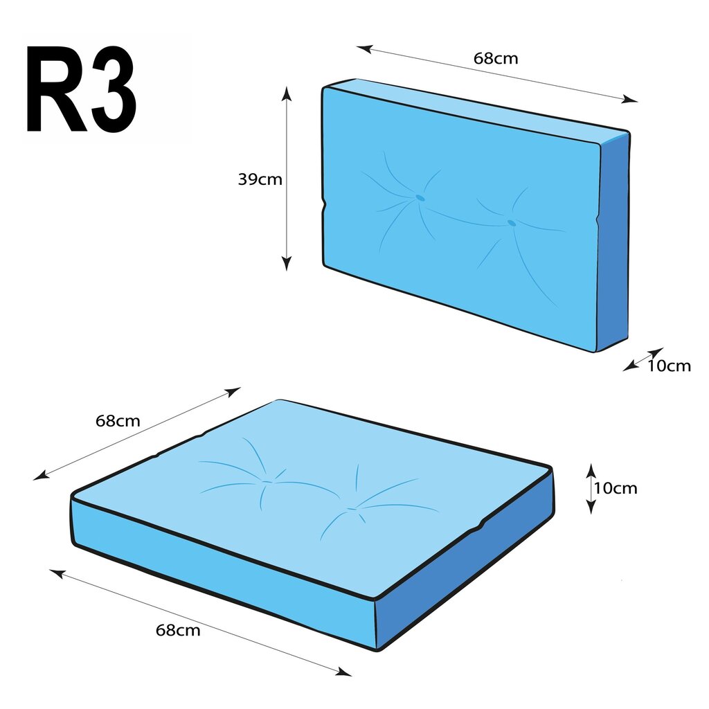 Puutarhatuolin istuintyyny Kaja R3 KAJGZT12, monivärinen hinta ja tiedot | Istuintyynyt, pehmusteet ja päälliset | hobbyhall.fi
