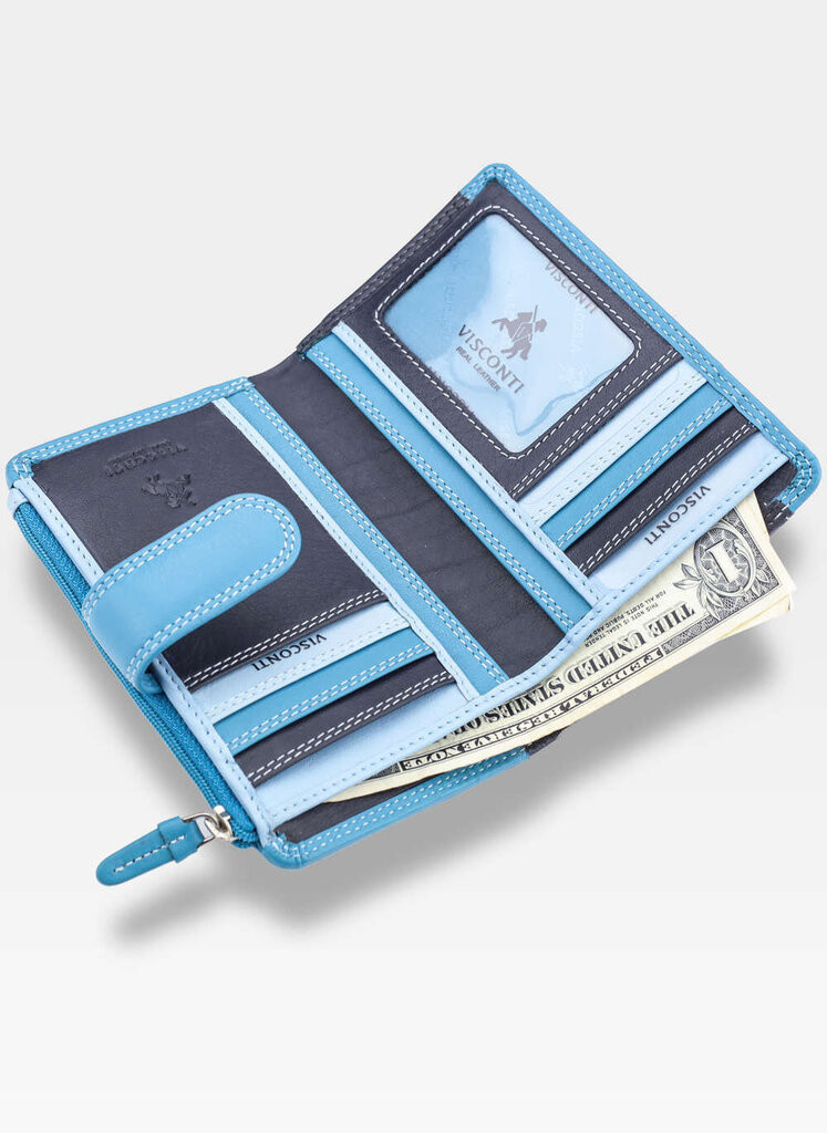 Naisten lompakko aitoa nahkaa Visconti RB-97, sininen hinta ja tiedot | Naisten lompakot | hobbyhall.fi