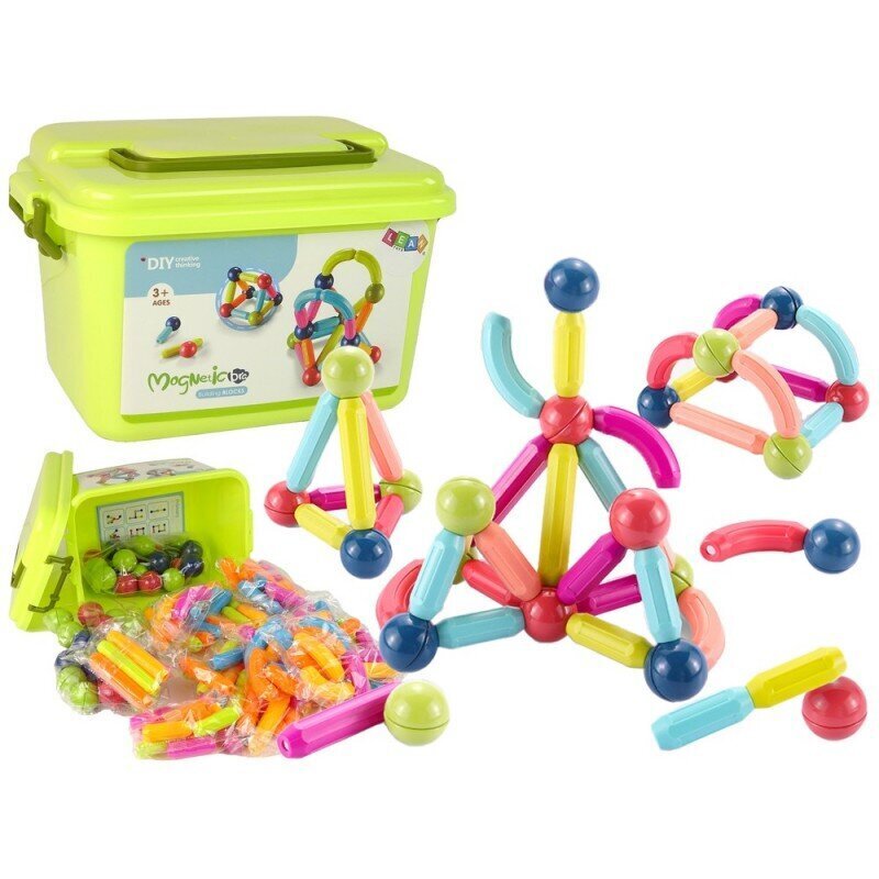 Lean Toys magneettipalikat, 145 palaa hinta ja tiedot | LEGOT ja rakennuslelut | hobbyhall.fi