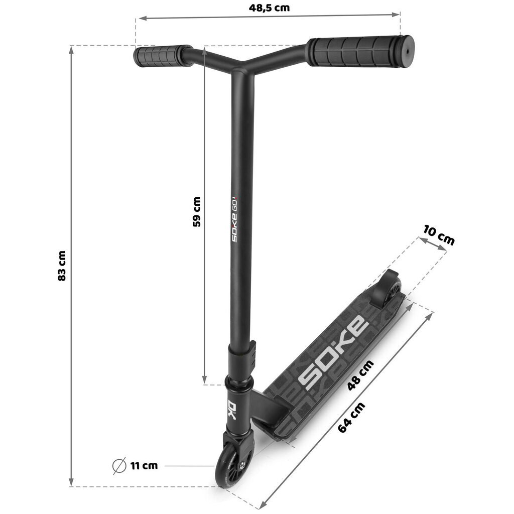 Potkulauta, SOKE GO!, musta hinta ja tiedot | Potkulaudat | hobbyhall.fi