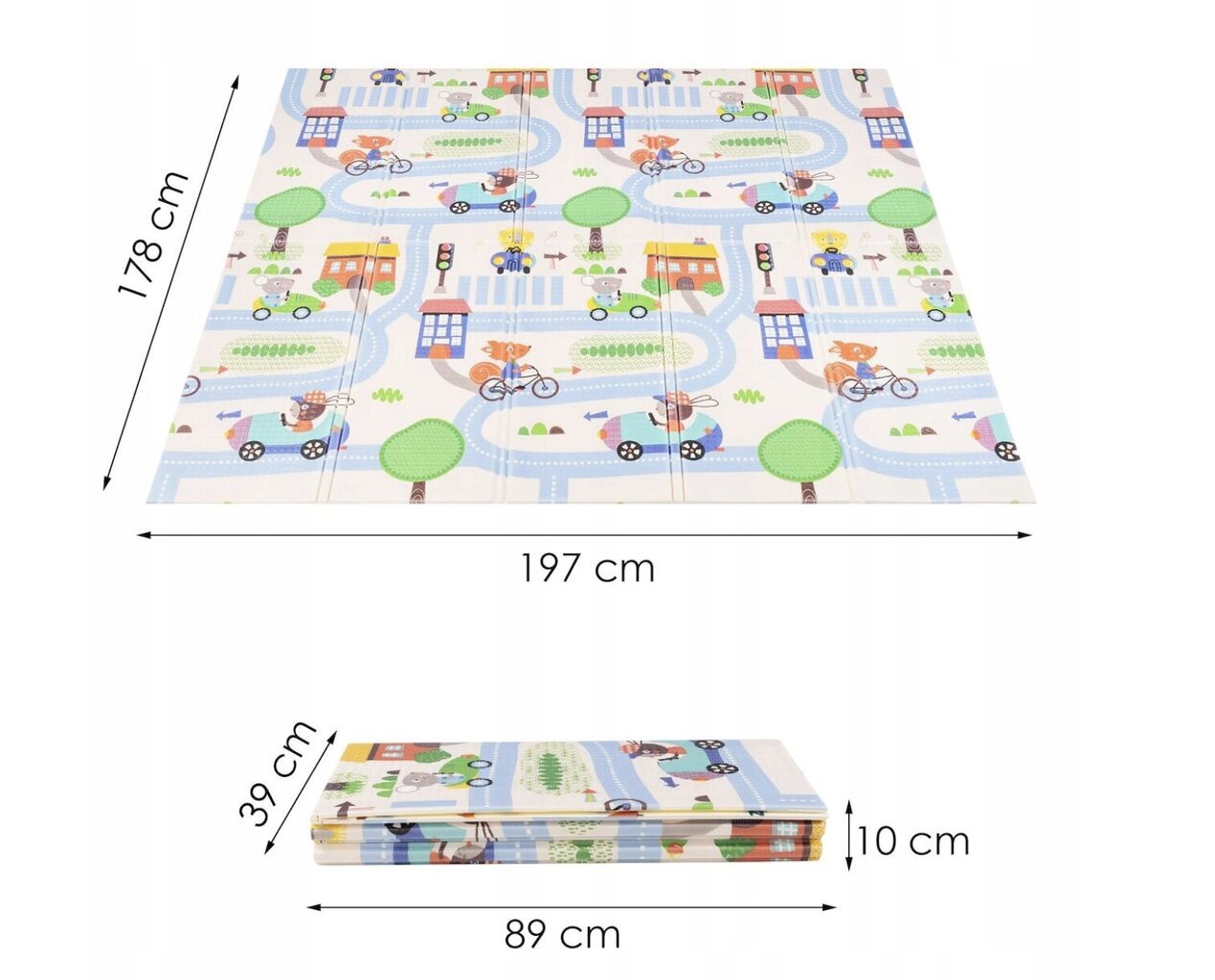 Taitettava kaksipuolinen leikkimatto 200 x 150 x 1 cm hinta ja tiedot | Vauvan lelut | hobbyhall.fi