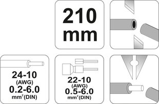 Monitoiminen eristeenpoistaja Yato 210 mm 0,5 - 6,0 mm (YT-2278) hinta ja tiedot | Käsityökalut | hobbyhall.fi