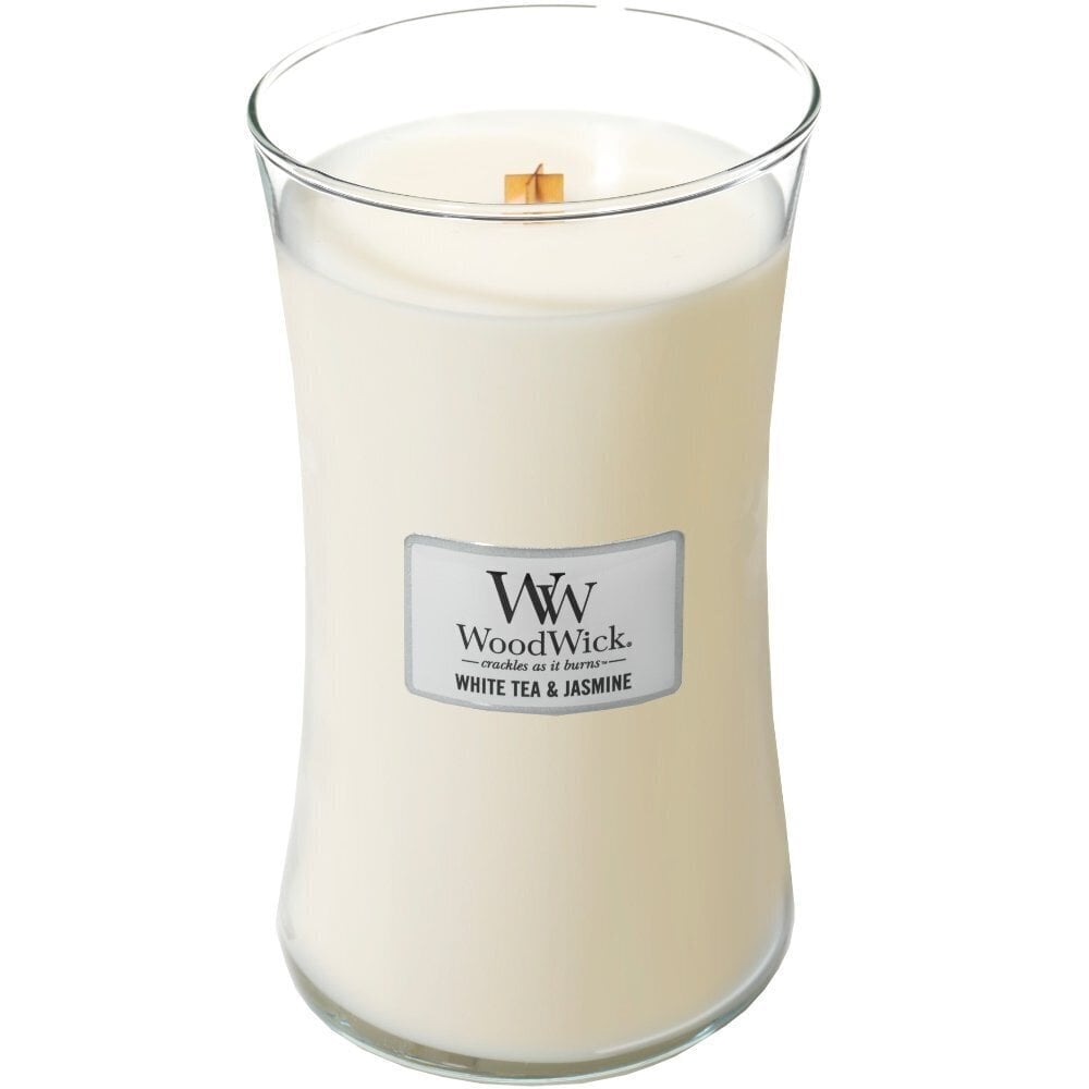 WoodWick Tuoksukynttilä White Tea & Jasmine 609,5g hinta ja tiedot | Kynttilät ja kynttilänjalat | hobbyhall.fi