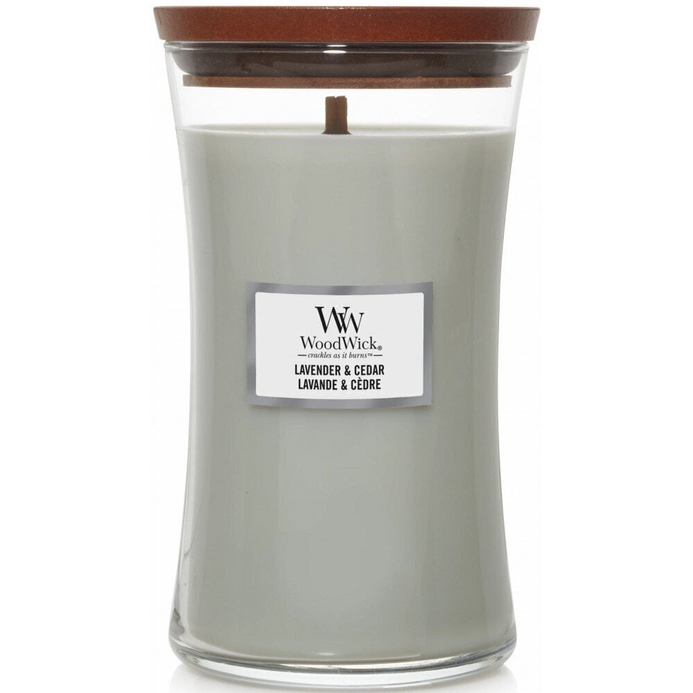 WoodWick Tuoksukynttilä Lavender & Cedar, 609 g hinta ja tiedot | Kynttilät ja kynttilänjalat | hobbyhall.fi