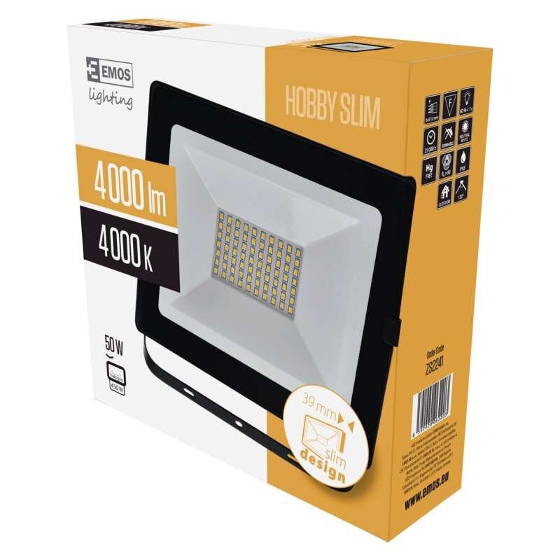 EMOS HOBBY SLIM 50W LED-valonheitin hinta ja tiedot | Taskulamput ja valonheittimet | hobbyhall.fi