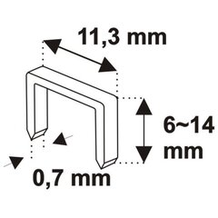 Pistoolin nitoja nro. 53 6-14 mm, metalli DEDRA hinta ja tiedot | Käsityökalut | hobbyhall.fi