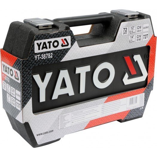 YATO YT-38782 Työkalusarja 1/2", 1/4", 72kpl hinta ja tiedot | Käsityökalut | hobbyhall.fi