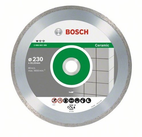 Timanttikatkaisulaikka Bosch Standard for Ceramic, 125 mm; 22,23 mm hinta ja tiedot | Käsityökalut | hobbyhall.fi