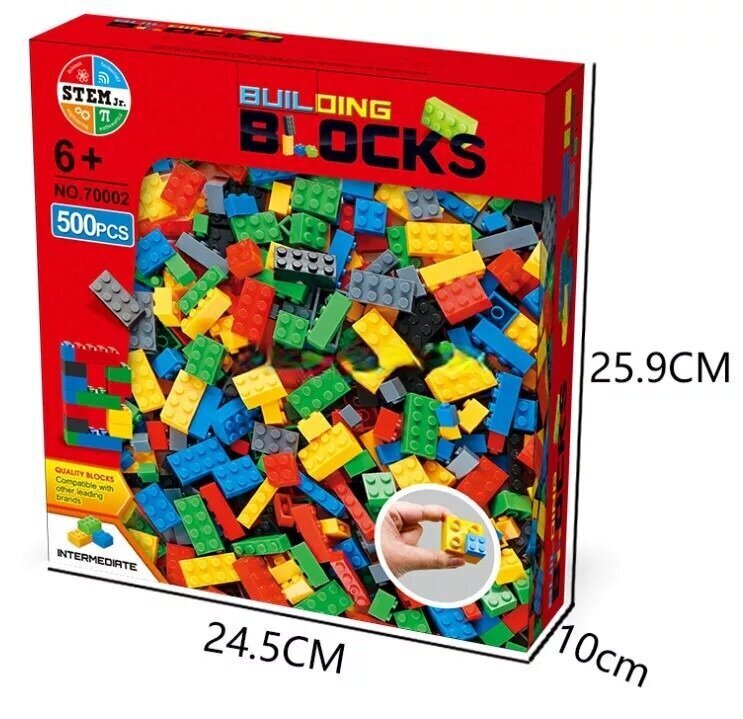 Building Blocks-Bricks -värikkäät rakennuspalikat, 500 kpl hinta ja tiedot | LEGOT ja rakennuslelut | hobbyhall.fi