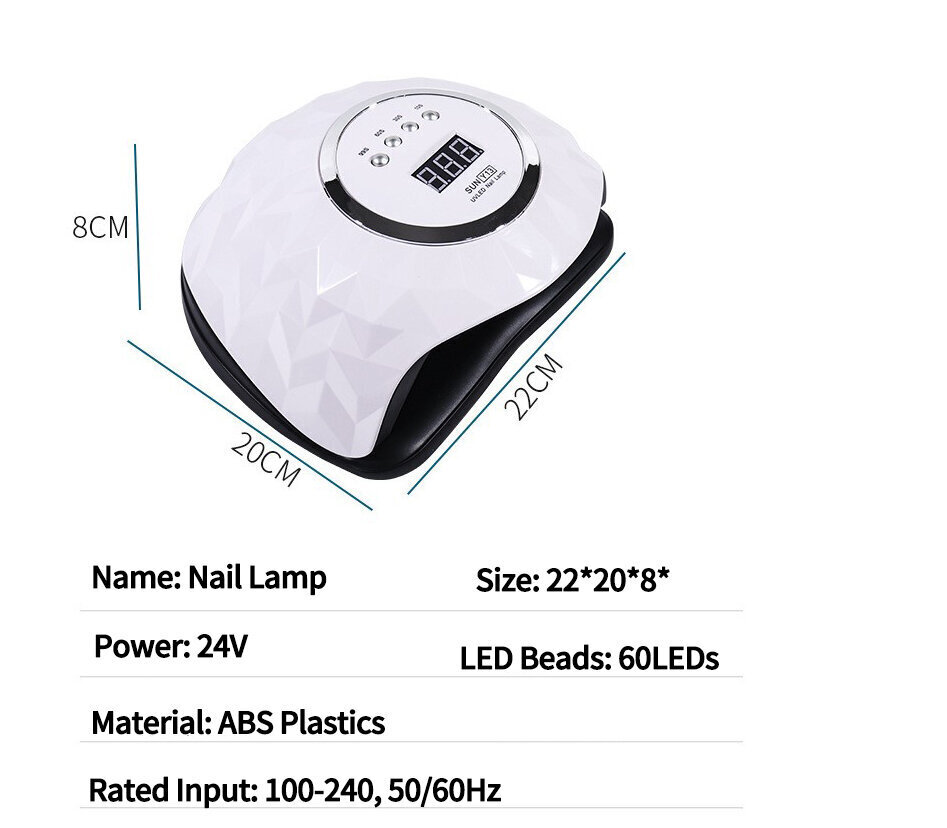 2in1 UV/LED kynsilamppu LIVMAN SUN Y13, 248W hinta ja tiedot | Manikyyri ja pedikyyri | hobbyhall.fi