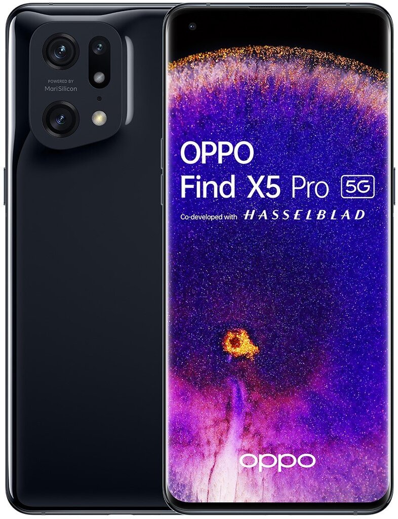 Oppo Find X5 Pro 5G 12/256GB Glaze Black hinta ja tiedot | Matkapuhelimet | hobbyhall.fi