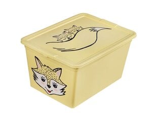 Branq X Box Deco Animal -säilytyslaatikko, 36 x 48,5 x 30 cm, 30 l, keltainen hinta ja tiedot | Säilytyslaatikot ja -korit | hobbyhall.fi