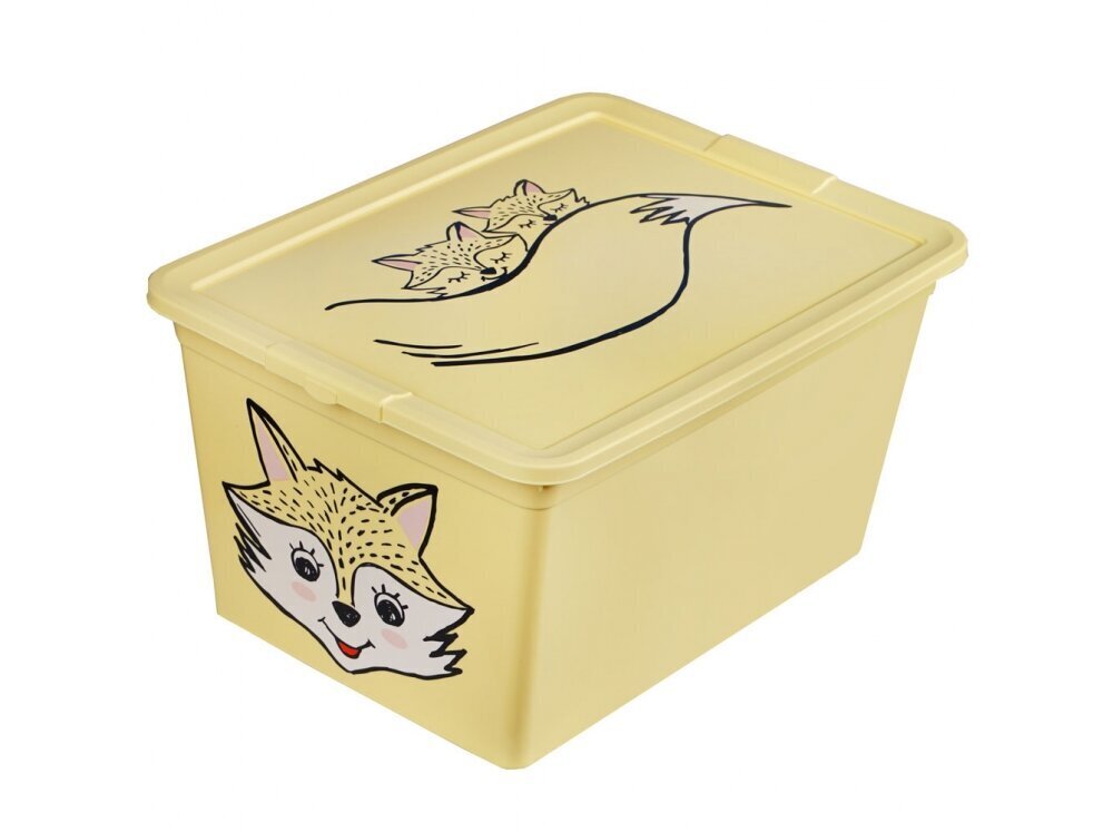 Branq X Box Deco Animal -säilytyslaatikko, 36 x 48,5 x 30 cm, 30 l, keltainen hinta ja tiedot | Säilytyslaatikot ja -korit | hobbyhall.fi