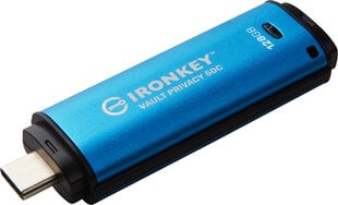 USB-C-muistitikku Kingston IronKey Vault Privacy 50C 128 Gt hinta ja tiedot | Muistitikut | hobbyhall.fi