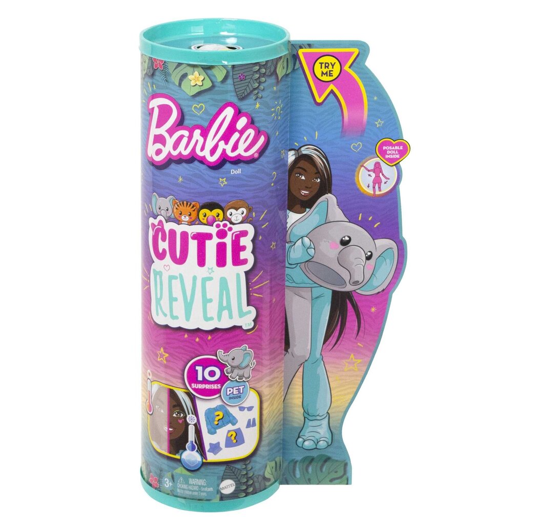 Nukke Barbie Cutie Reveal elefantti hinta ja tiedot | Tyttöjen lelut | hobbyhall.fi