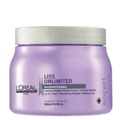 Naamio kurittomille hiuksille L'Oreal Professionnel Liss Unlimited Keratinoil Complex 500ml hinta ja tiedot | Naamiot, öljyt ja seerumit | hobbyhall.fi