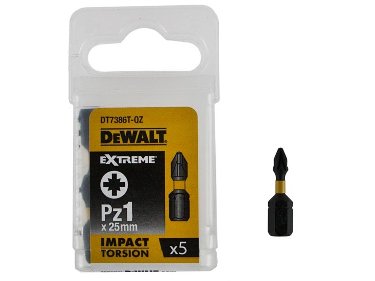 Hylsysarja Dewalt 25mm Torsion Pz1 - DT7386T, 5 kpl hinta ja tiedot | Käsityökalut | hobbyhall.fi