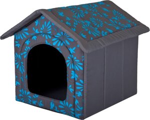 Koiran pesä Hobbydog R1 kukat, 38x32x38 cm, harmaa/sininen hinta ja tiedot | Pedit ja pesät | hobbyhall.fi