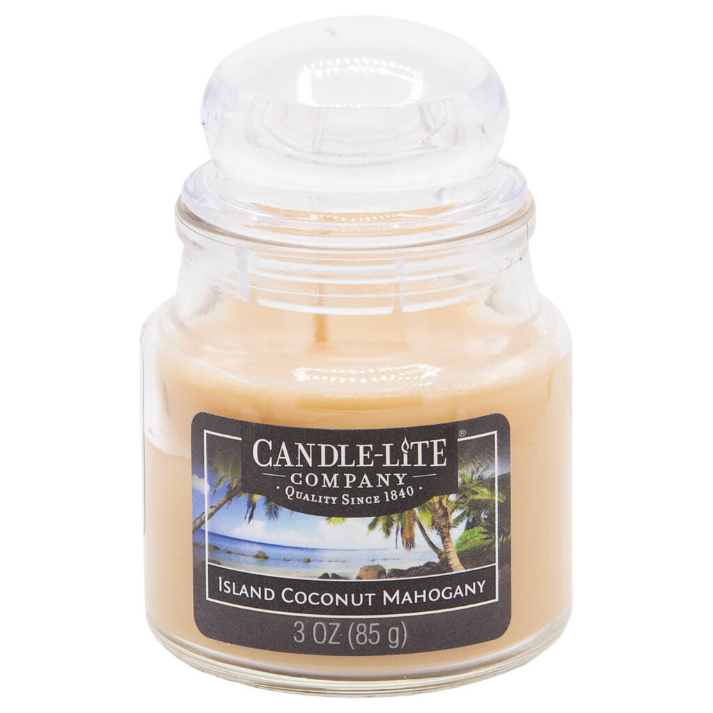 Tuoksukynttilä kannellinen Candle-Lite Island Coconut Mahogany, 85 g hinta ja tiedot | Kynttilät ja kynttilänjalat | hobbyhall.fi