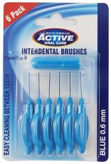 Hammasväliharjat active oral Care Interdental Brushes, 0,60 mm, 6 kpl hinta ja tiedot | Active Hajuvedet ja kosmetiikka | hobbyhall.fi