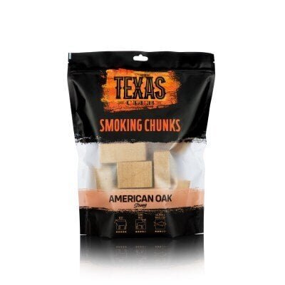 Texas Club Oak Smoking Chunks -tammisavustuspalat, 1 kg hinta ja tiedot | Savustimet ja savustustarvikkeet | hobbyhall.fi