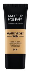 Mattapintainen meikkivoide Make Up For Ever Matte Velvet Skin Liquid Full Coverage Foundation 24H, 30 ml, Y - 405 Golden Honey hinta ja tiedot | Meikkivoiteet ja puuterit | hobbyhall.fi