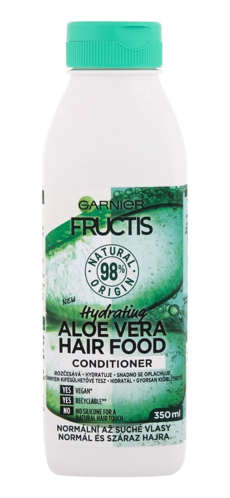 Kosteuttava hoitoaine normaaleille ja kuiville hiuksille Fructis Hair Food (Aloe Vera) 350 ml hinta ja tiedot | Hoitoaineet | hobbyhall.fi