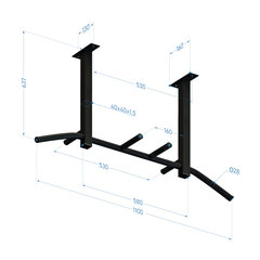 Leuanvetotanko mikä kiinnitetään kattoon (600 mm) Sanro LA-4, mustana hinta ja tiedot | Leuanvetotangot | hobbyhall.fi