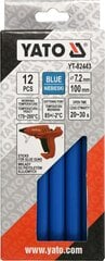 Kuumaliimapuikot, sininen, 7,2x100mm 12 kpl Yato (YT-82443) hinta ja tiedot | Käsityökalut | hobbyhall.fi
