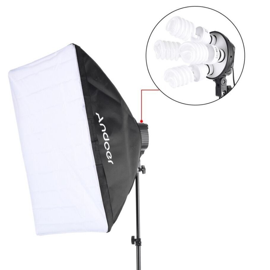 Jalustat 4 hehkulampulla (softbox) hinta ja tiedot | Valokuvaustarvikkeet | hobbyhall.fi