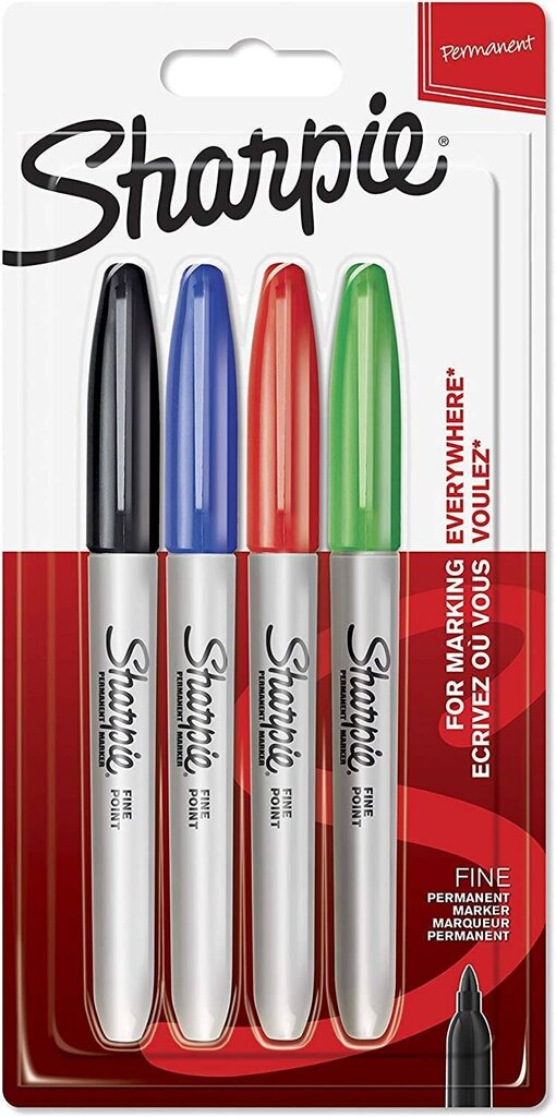 Tussi Sharpie Fine, 4 kpl hinta ja tiedot | Taide- ja askartelutarvikkeet | hobbyhall.fi