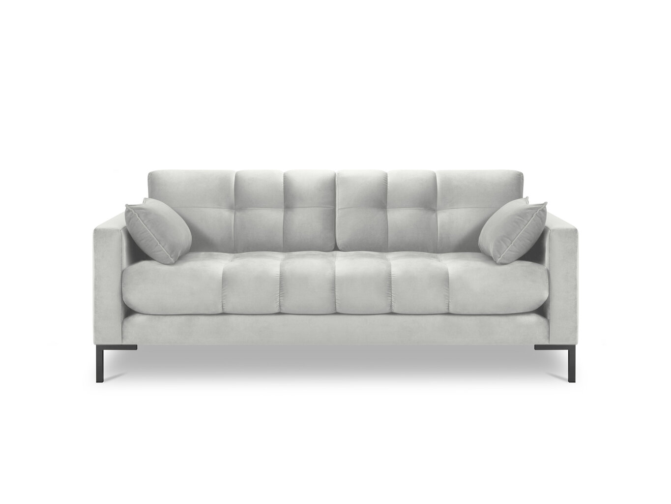 Micadoni Home Mamaia 2S -sohva, 152 x 92 x 78 cm, kangas, vaaleanharmaa / musta hinta ja tiedot | Sohvat ja vuodesohvat | hobbyhall.fi