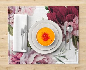 Pöytätabletti, 30 x 45 cm, valkoinen / vaaleanpunainen / viininpunainen hinta ja tiedot | Pöytäliinat, tabletit ja lautasliinat | hobbyhall.fi