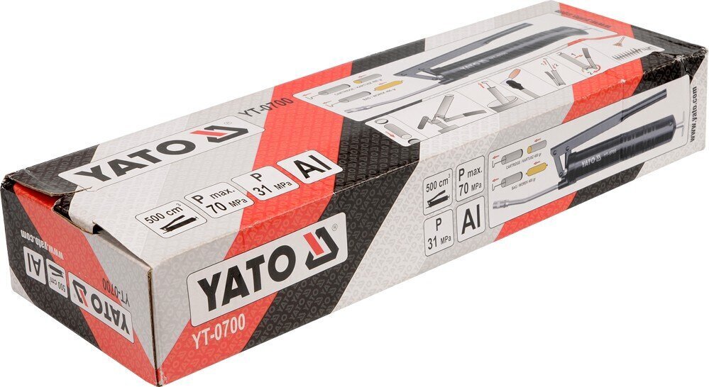 Voiteluaineruisku, alumiini 500 cm3 Yato (YT-0700) hinta ja tiedot | Käsityökalut | hobbyhall.fi